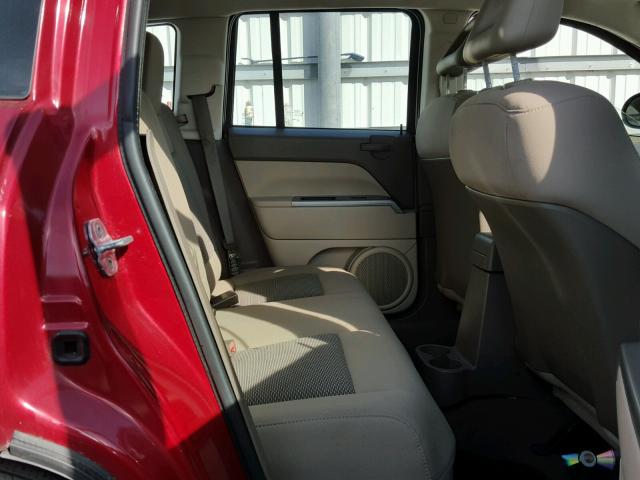 1J8FT47007D410288 - 2007 JEEP COMPASS RED photo 6