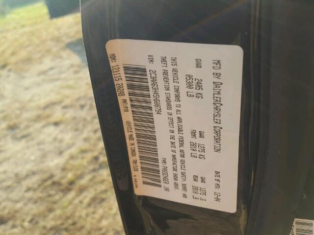 2C3AA63H45H608794 - 2005 CHRYSLER 300C BLACK photo 10