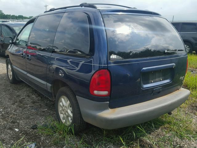 1P4GP45G2YB596814 - 2000 PLYMOUTH VOYAGER SE BLUE photo 3