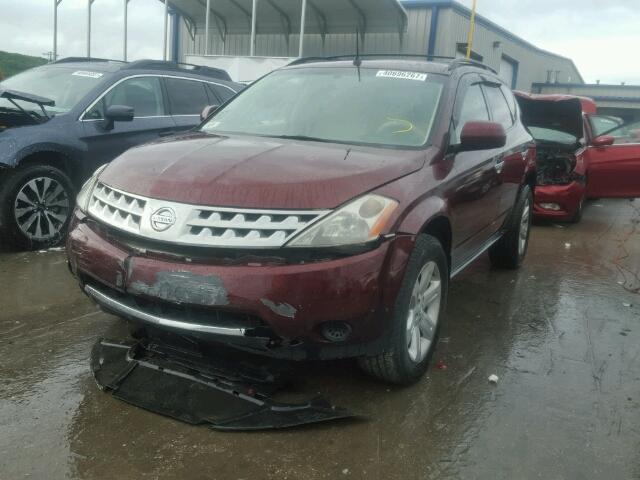 JN8AZ08W27W611257 - 2007 NISSAN MURANO SL MAROON photo 2