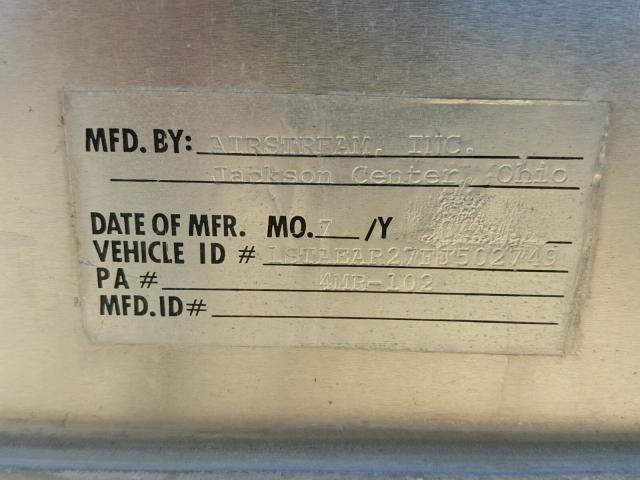 1STAEAR27FJ502749 - 1985 AIRS EXCELLA ვერცხლისფერი ფოტო 10