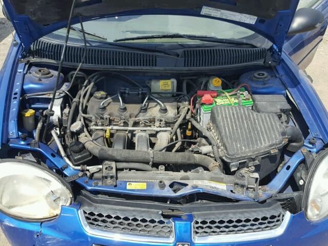 1B3ES56C75D155919 - 2005 DODGE NEON SXT BLUE photo 7