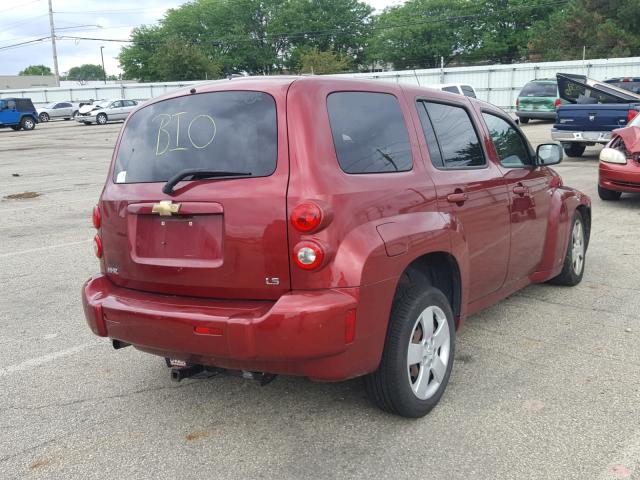 3GNCA13D98S722450 - 2008 CHEVROLET HHR LS BURGUNDY photo 4