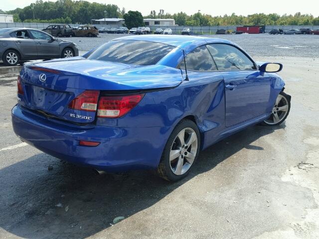 JTHFE2C29A2503700 - 2010 LEXUS IS 350 BLUE photo 4