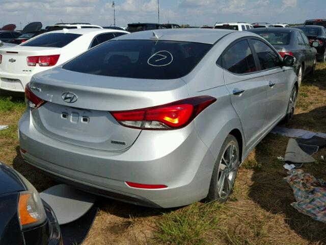 KMHDH4AE3EU214245 - 2014 HYUNDAI ELANTRA SILVER photo 4