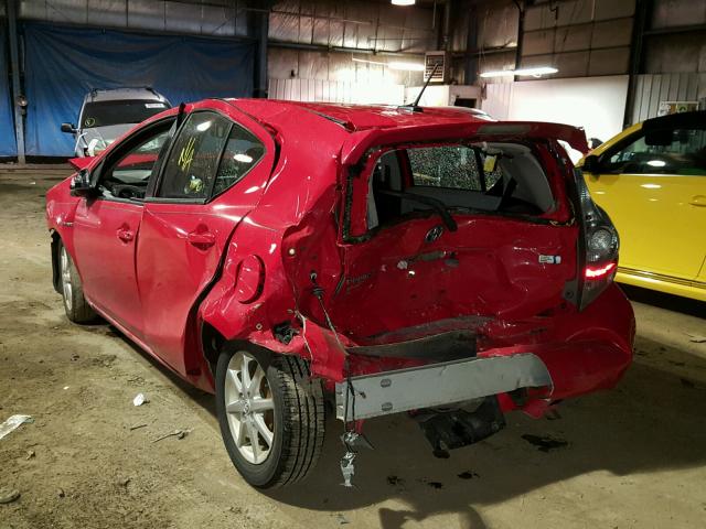 JTDKDTB36C1014280 - 2012 TOYOTA PRIUS C RED photo 3