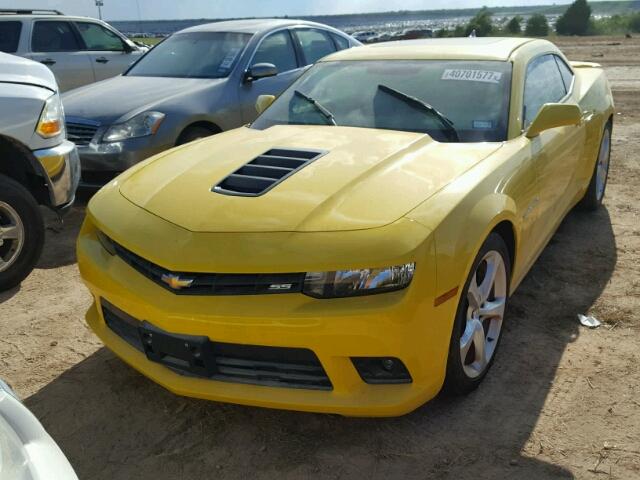 2G1FH1EJ9F9251584 - 2015 CHEVROLET CAMARO YELLOW photo 2