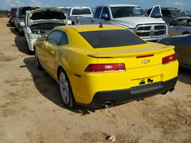 2G1FH1EJ9F9251584 - 2015 CHEVROLET CAMARO YELLOW photo 3