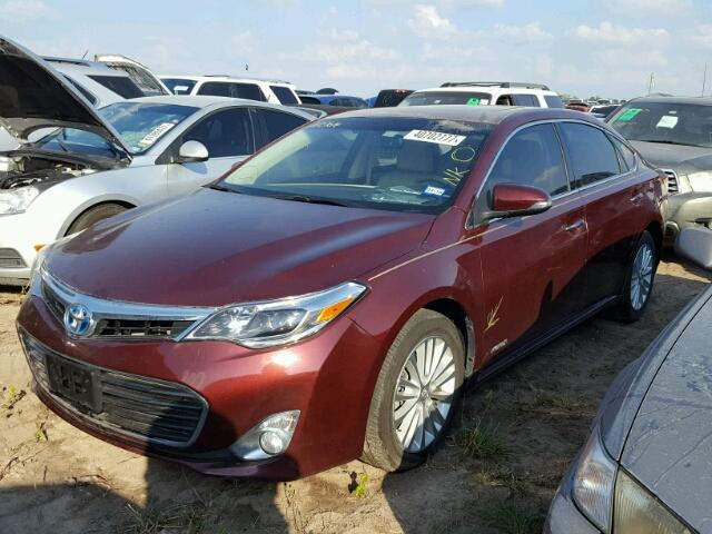 4T1BD1EB7EU022392 - 2014 TOYOTA AVALON BURGUNDY photo 2