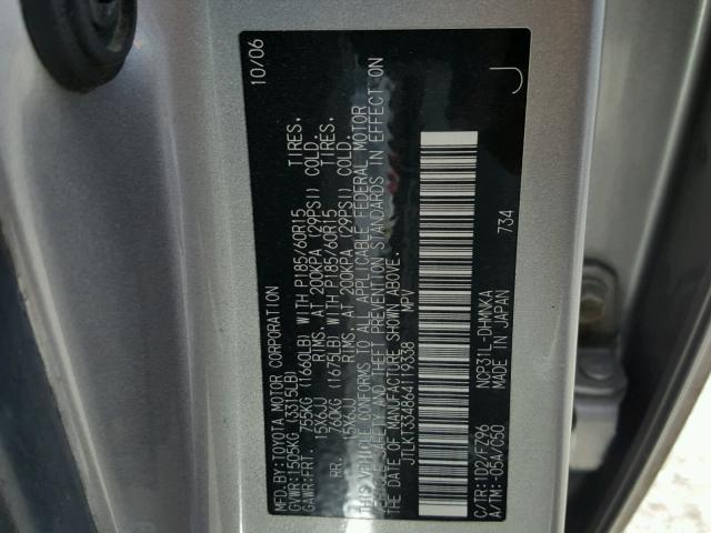 JTLKT334864119338 - 2006 TOYOTA SCION XB Boz foto 10