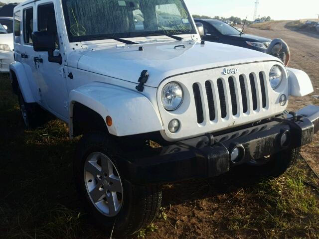 1C4BJWFG1EL157409 - 2014 JEEP WRANGLER U WHITE photo 1