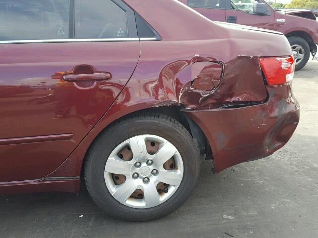 5NPET46CX7H272865 - 2007 HYUNDAI SONATA MAROON photo 9