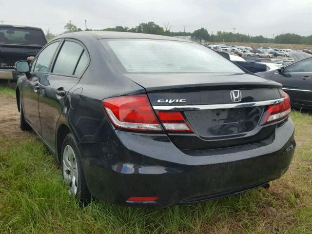 2HGFB2F5XDH596711 - 2013 HONDA CIVIC LX BLACK photo 3