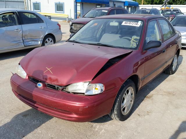 1Y1SK5288XZ415426 - 1999 CHEVROLET GEO PRIZM 红色 照片 2