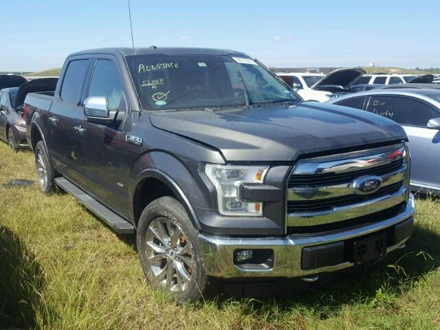 1FTEW1EG1FKD55286 - 2015 FORD F150 GRAY photo 1