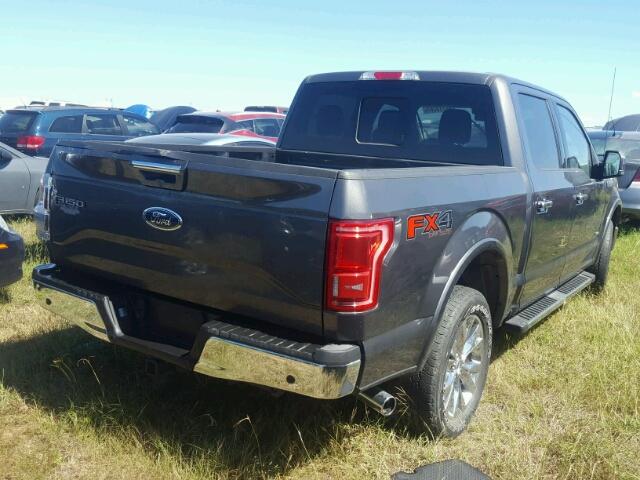 1FTEW1EG1FKD55286 - 2015 FORD F150 GRAY photo 4