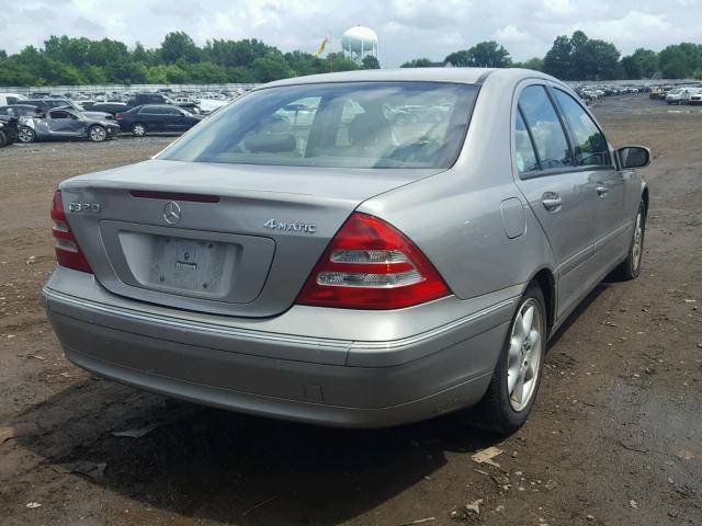 WDBRF84J23F365268 - 2003 MERCEDES-BENZ C 320 4MAT SILVER photo 4