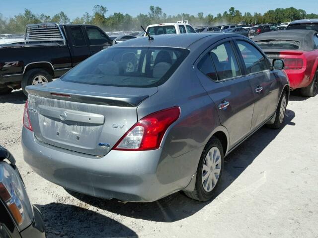 3N1CN7AP0DL849480 - 2013 NISSAN VERSA S GRAY photo 4