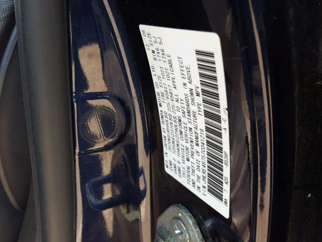 JHLRE48757C041219 - 2007 HONDA CR-V EXL BLUE photo 10