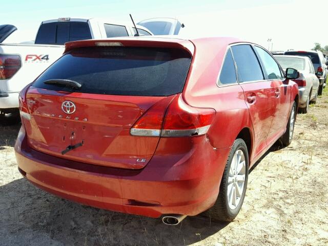 4T3ZA3BB6CU055704 - 2012 TOYOTA VENZA RED photo 4