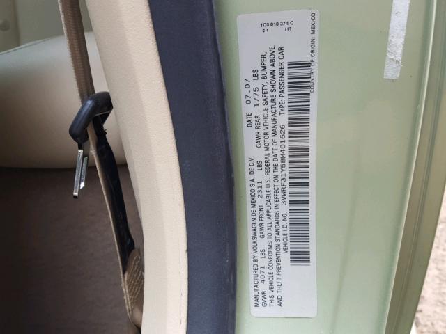 3VWRF31Y58M401626 - 2008 VOLKSWAGEN NEW BEETLE Yaşıl foto 10