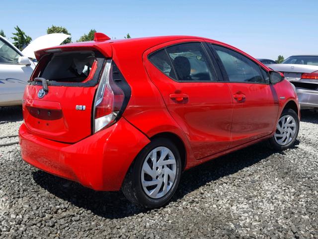 JTDKDTB38F1583040 - 2015 TOYOTA PRIUS C RED photo 4