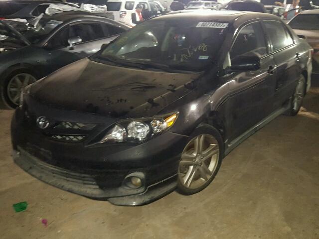 5YFBU4EE8DP188674 - 2013 TOYOTA COROLLA BLACK photo 2