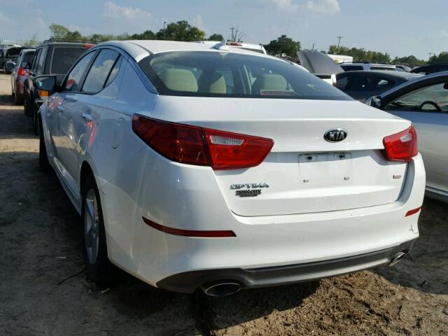 5XXGM4A7XEG263558 - 2014 KIA OPTIMA LX WHITE photo 3