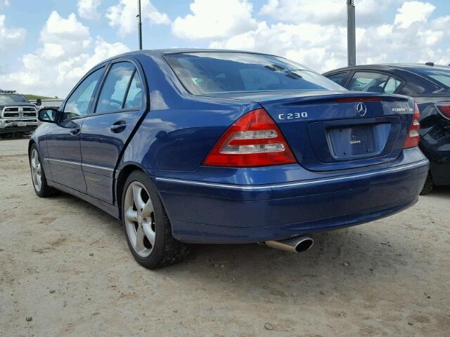 WDBRF40J24F494918 - 2004 MERCEDES-BENZ C 230K SPO BLUE photo 3