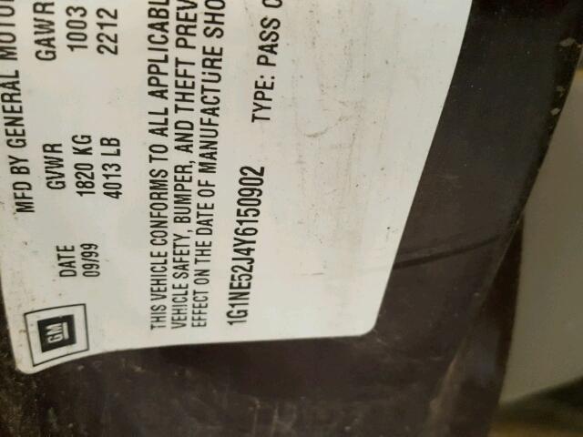 1G1NE52J4Y6150902 - 2000 CHEVROLET MALIBU LS 栗色 照片 10