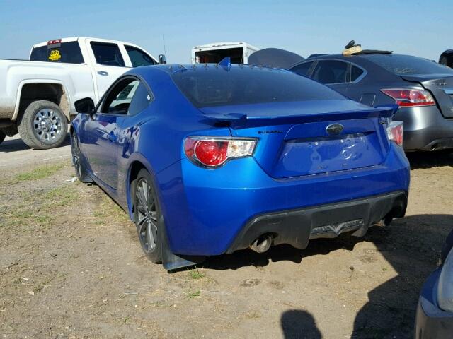 JF1ZCAC17F8601589 - 2015 SUBARU BRZ BLUE photo 3