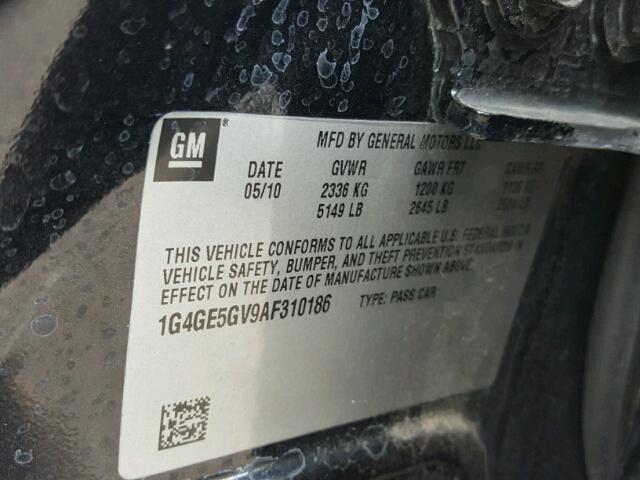 1G4GE5GV9AF310186 - 2010 BUICK LACROSSE C CHARCOAL photo 10