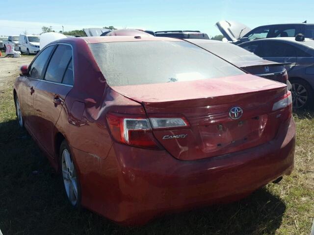 4T1BF1FK9CU622739 - 2012 TOYOTA CAMRY BASE RED photo 3