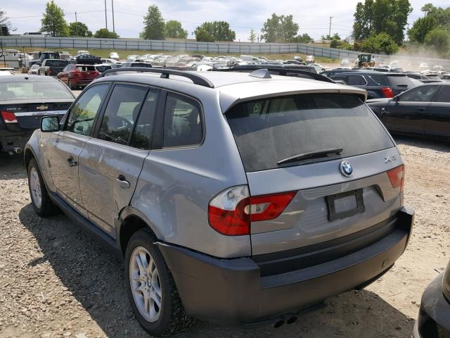 WBXPA73434WB23853 - 2004 BMW X3 2.5I GRAY photo 3