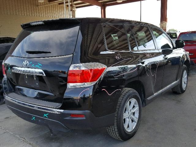 5TDZA3EH8DS040866 - 2013 TOYOTA HIGHLANDER BLACK photo 4