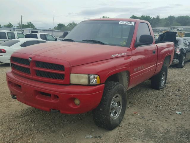 1B7HF16Z31S736532 - 2001 DODGE RAM 1500 RED photo 2