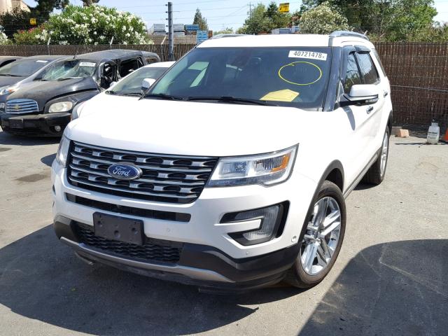 1FM5K7FH7HGD53260 - 2017 FORD EXPLORER L WHITE photo 2