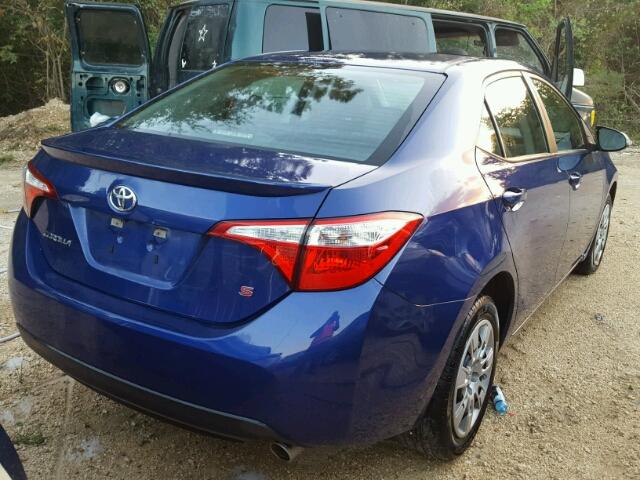 5YFBURHE4FP203070 - 2015 TOYOTA COROLLA L BLUE photo 4