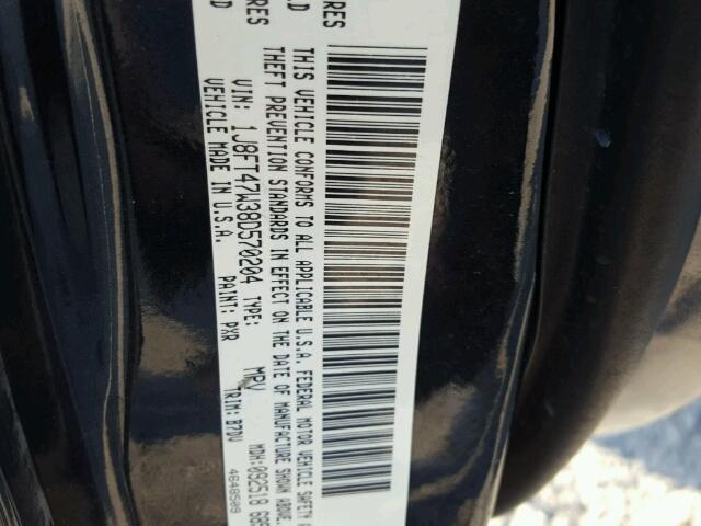 1J8FT47W38D570204 - 2008 JEEP COMPASS SP BLACK photo 10