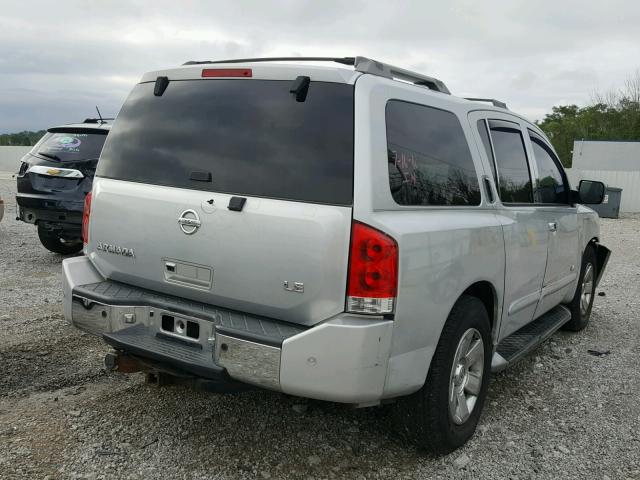 5N1AA08B45N726182 - 2005 NISSAN ARMADA SE SILVER photo 4