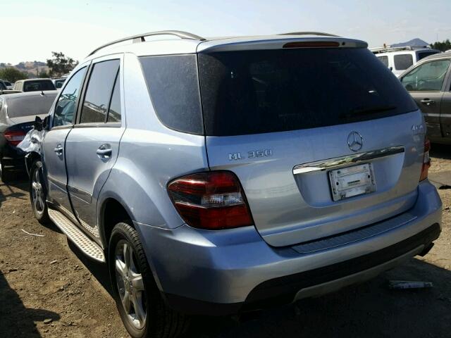 4JGBB86E08A425255 - 2008 MERCEDES-BENZ ML 350 BLUE photo 3