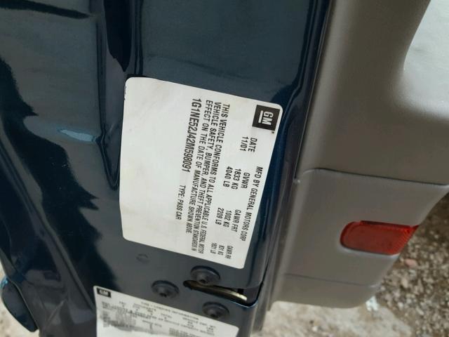 1G1NE52J42M598091 - 2002 CHEVROLET MALIBU LS TEAL photo 10