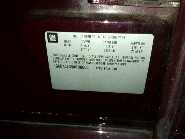 1G6DA5EG9A0109255 - 2010 CADILLAC CTS PURPLE photo 10