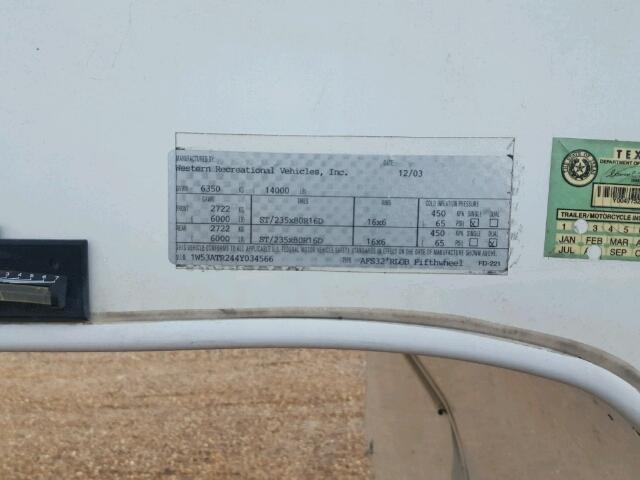 1W53ATR244Y034566 - 2004 OTHR ALPENLITE WHITE photo 10