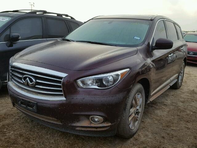 5N1AL0MN7EC505357 - 2014 INFINITI QX60 PURPLE photo 2