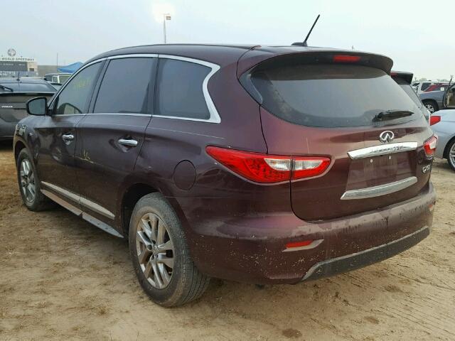 5N1AL0MN7EC505357 - 2014 INFINITI QX60 PURPLE photo 3