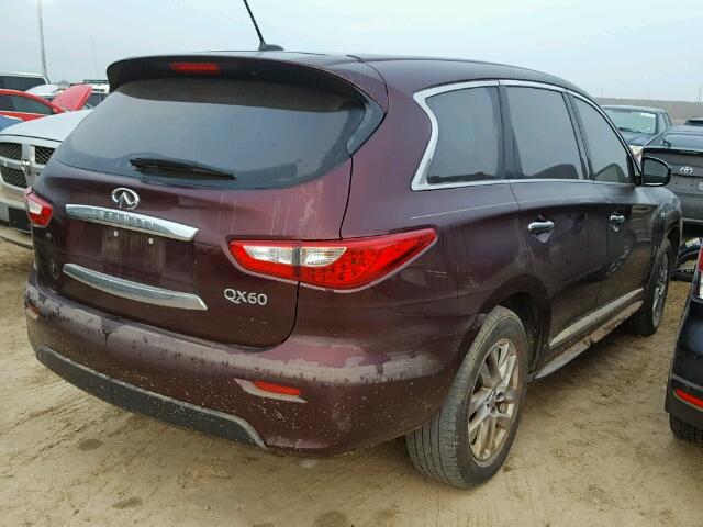 5N1AL0MN7EC505357 - 2014 INFINITI QX60 PURPLE photo 4