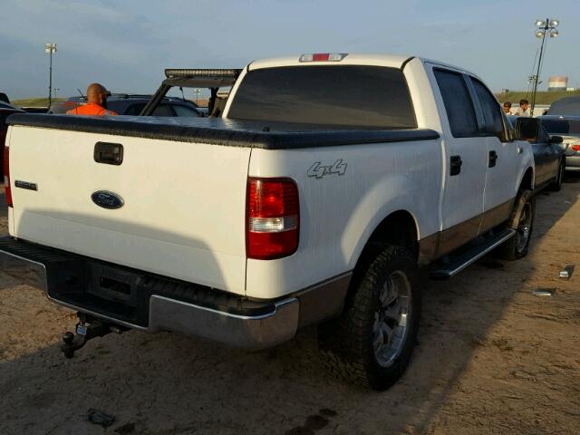 1FTPW14545KE90611 - 2005 FORD F150 WHITE photo 4