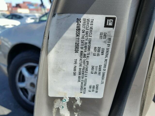 2G4WB55K111269024 - 2001 BUICK REGAL LS 银色 照片 10