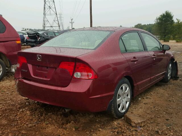 1HGFA16507L087442 - 2007 HONDA CIVIC LX MAROON photo 4